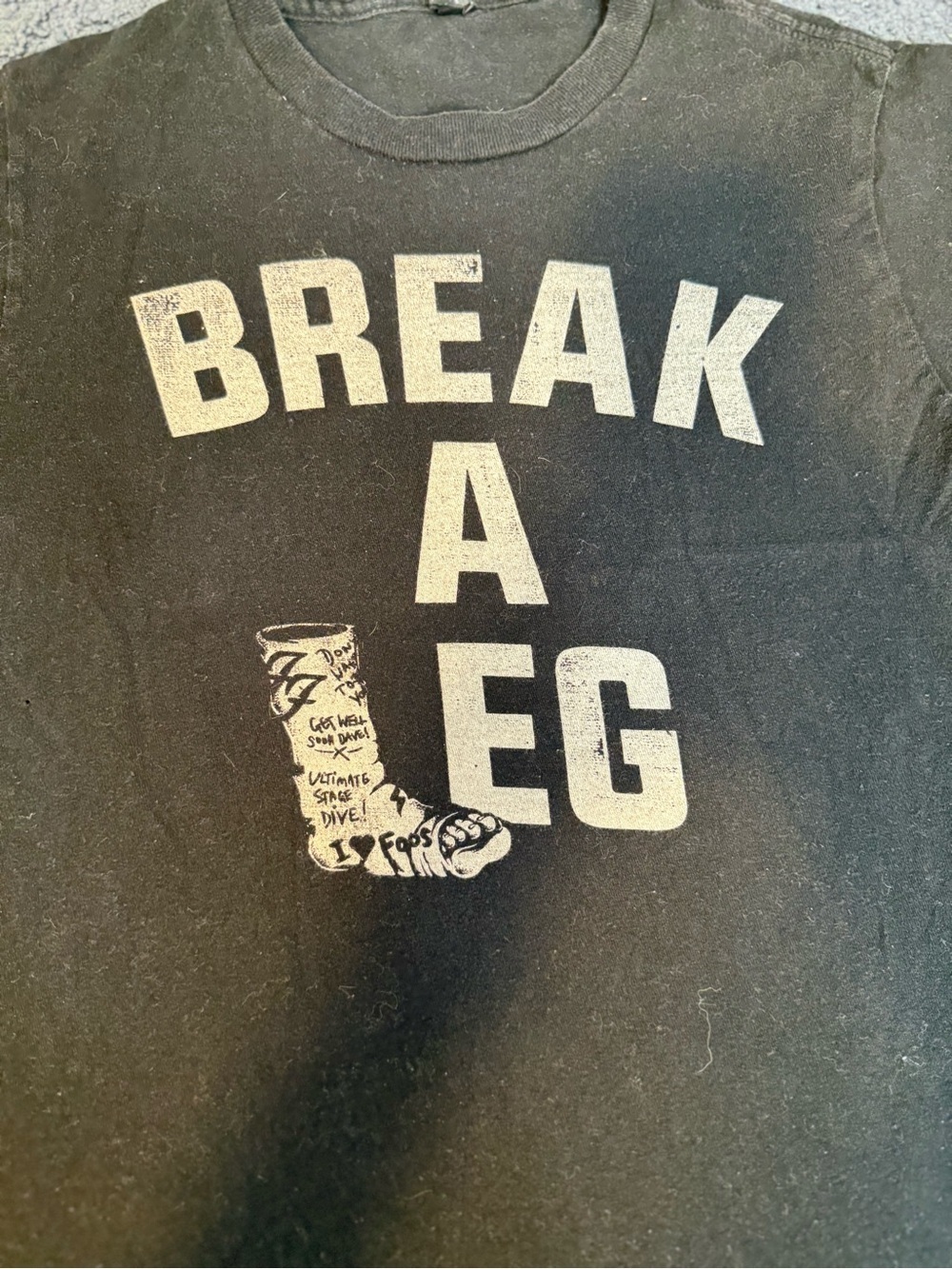 Foo Fighters Broken Leg Tour 2015 Black Band Tee Small Dave Grohl Concert Shirt